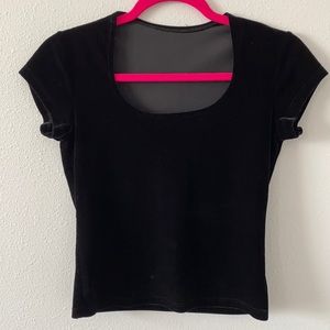 Black Velvet Scoop Neck Top